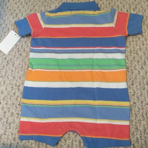 Baby 9 month Polo summer colors striped onesie - Picture 6 of 6